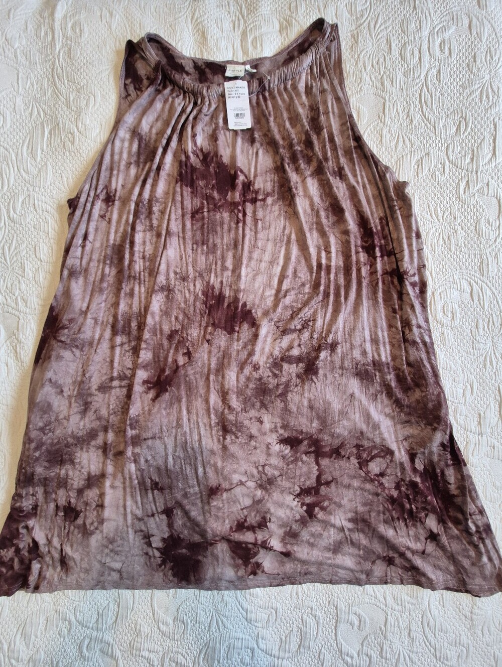 Suzanne Betro Simple womens 4X brown/rust tye dyed sleeveless dress NEW